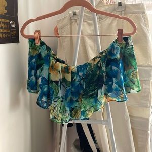Floral off the shoulder crop top